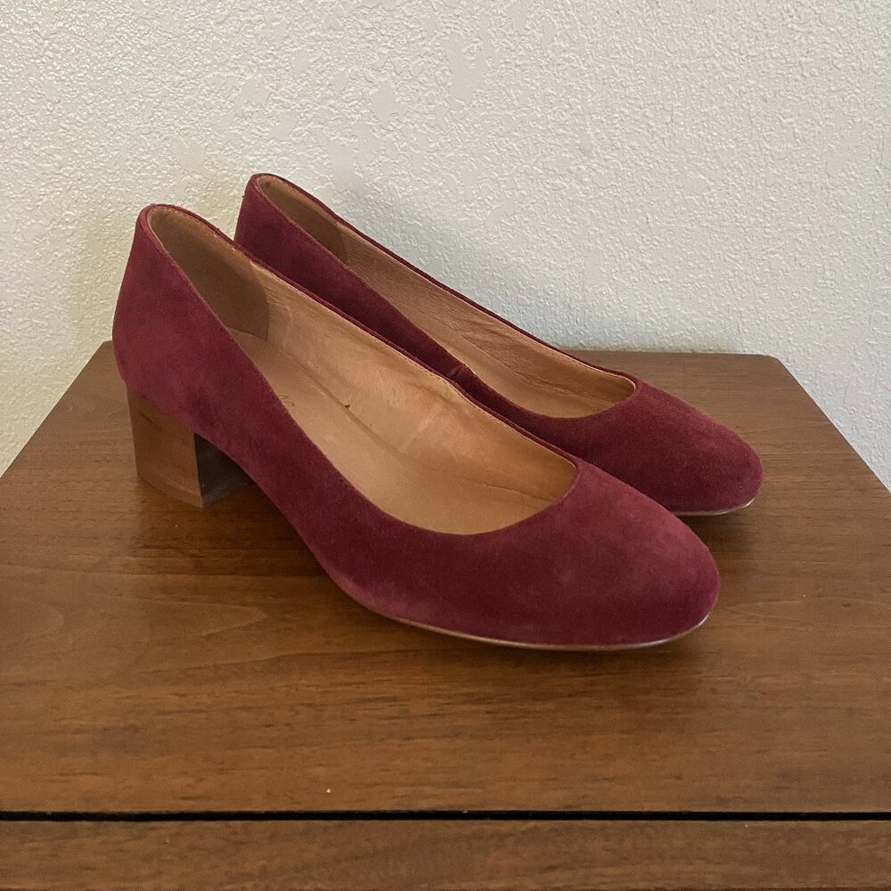 Madewell Low-Heel Pump in Suede Us Size 6.5 Dark Merlot